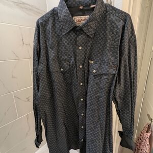 Rafter C Stylish Black Patterned Men's Shirt
